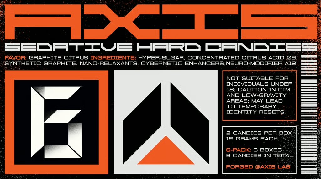 AXIS — Sedative Hard Candies, packaging poster